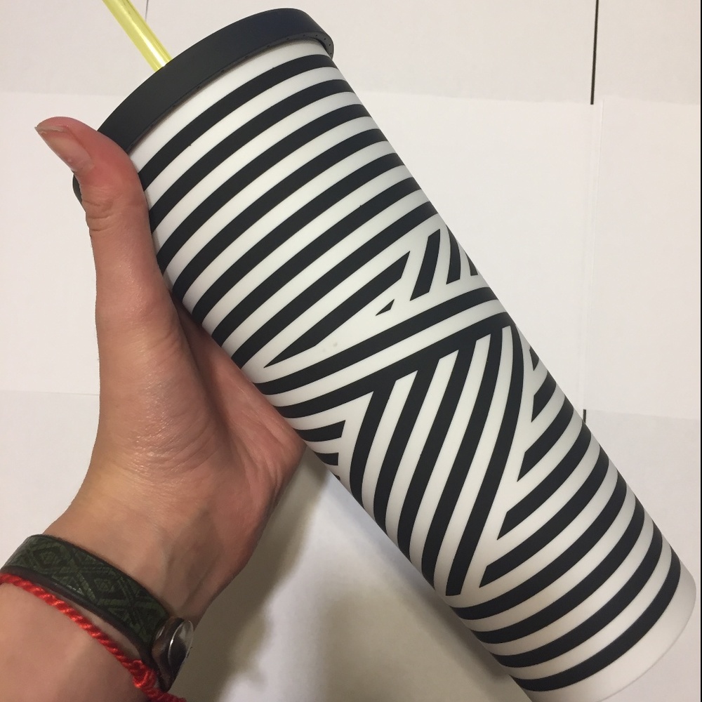 NWT STARBUCKS STRIPE/ OPTICAL ILLUSION TUMBLER - Picture 1 of 4